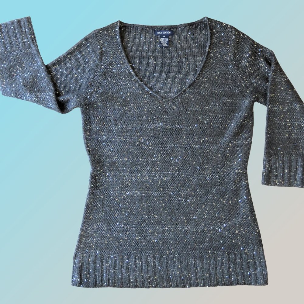 Dark Gray Sequined  Sweater .......126